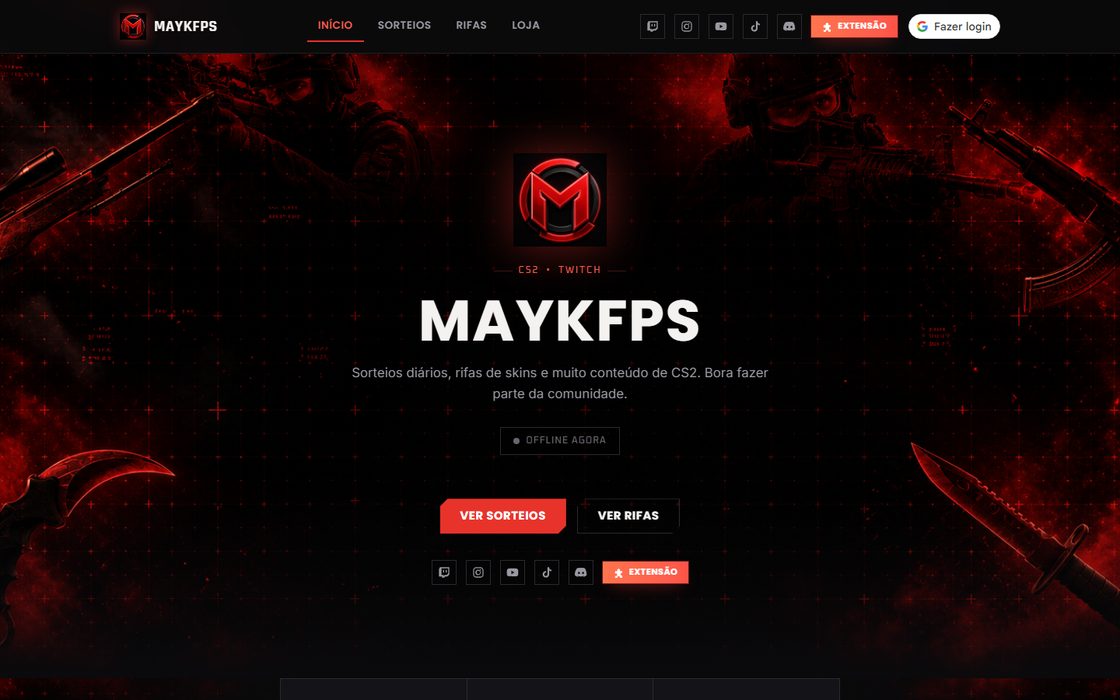 Prévia do site MaykFPS